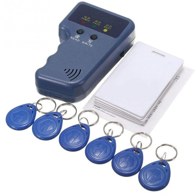 Handheld 125KHz RFID Copier Writer RFID Duplicator EM ID Copier + 5 Pcs EM4305/T5577/CET5200 Rewritable Keyfobs